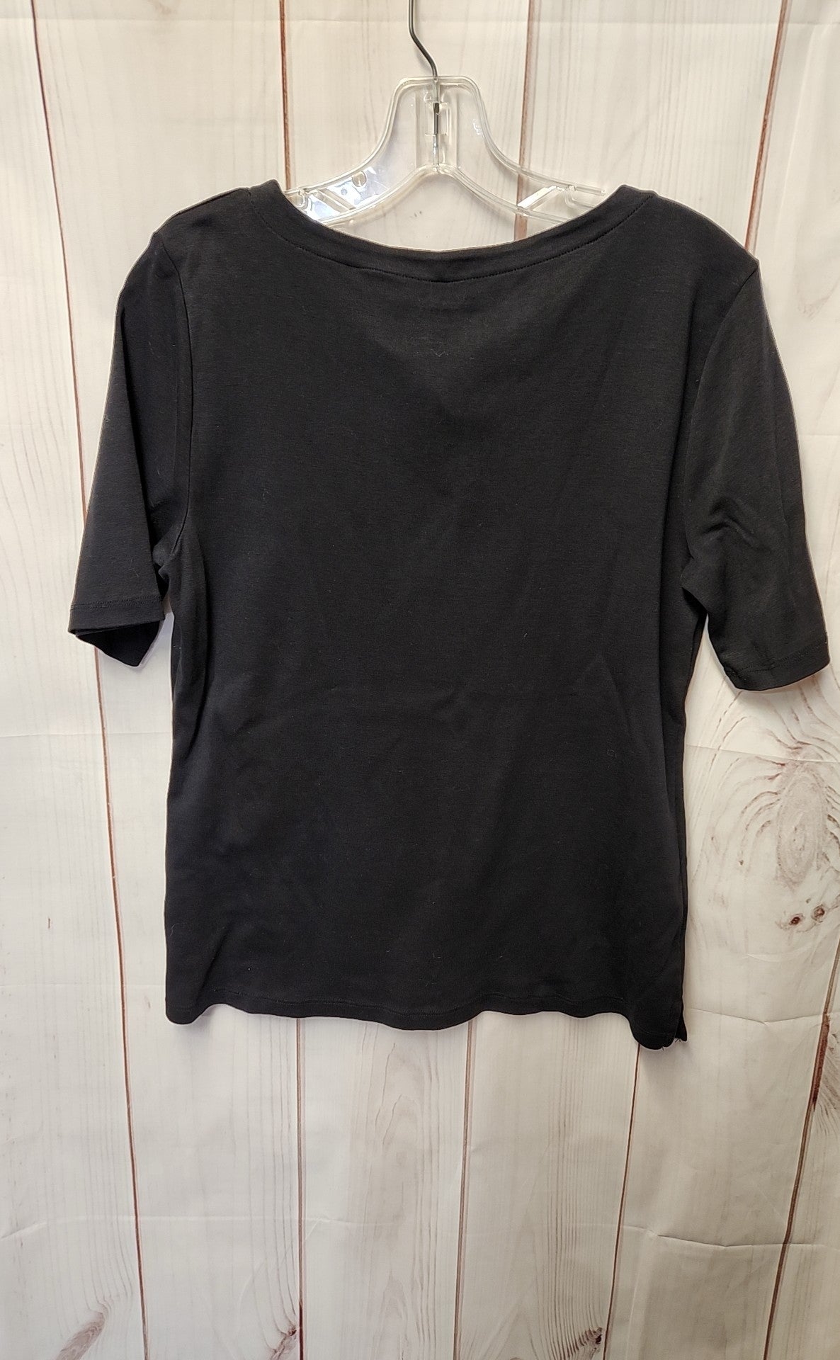 Talbots Women's Size L Petite Black Short Sleeve Top