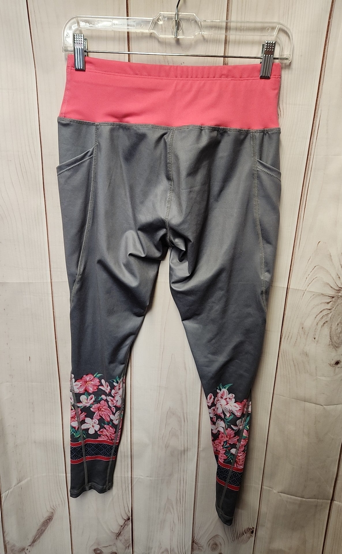 Simply Southern Women's Size L Gray & Pink Floral Leggings