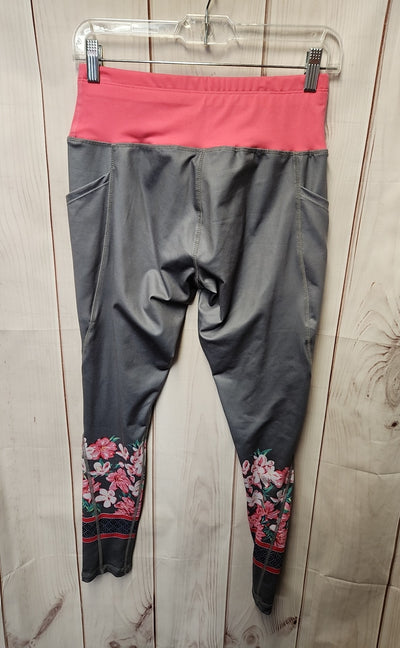 Simply Southern Women's Size L Gray & Pink Floral Leggings