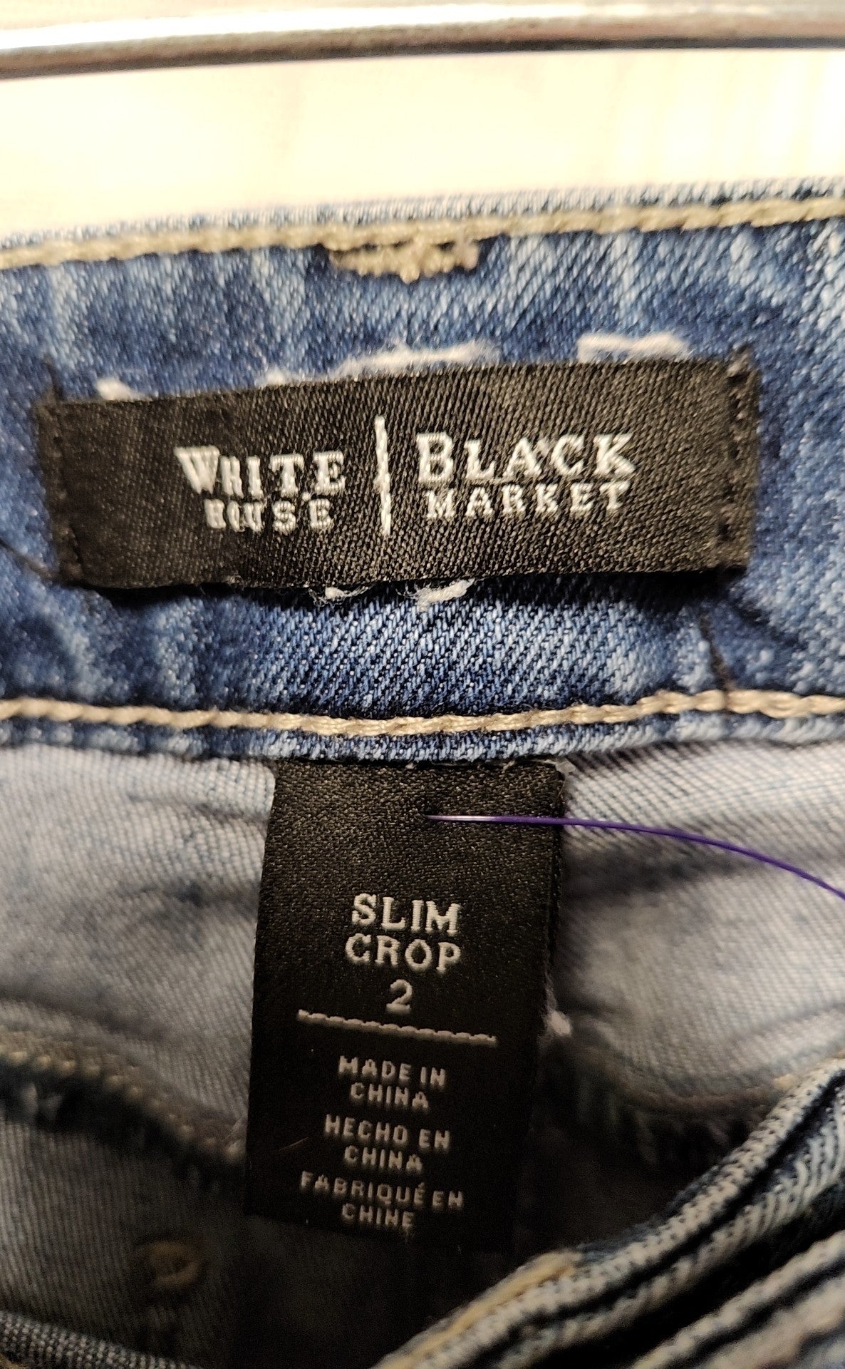 White House Black Market Women's Size 26 (1-2) Blue Jeans Slim Crop