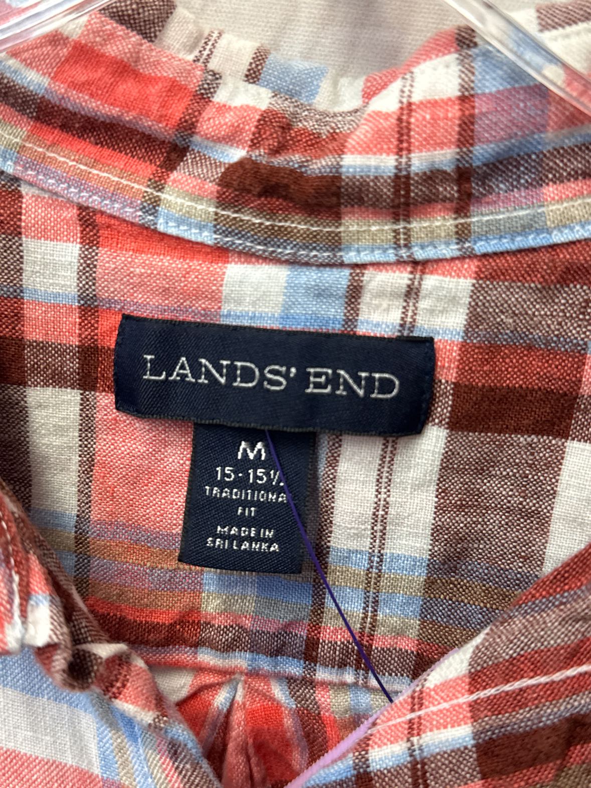 Lands End Men's Size M Red Shirt