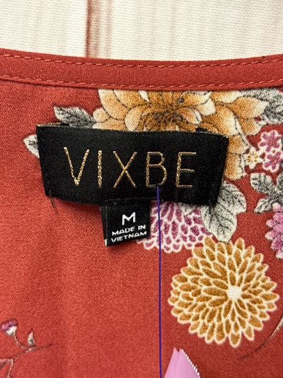 Vixbe Women's Size M Brown Floral Cardigan