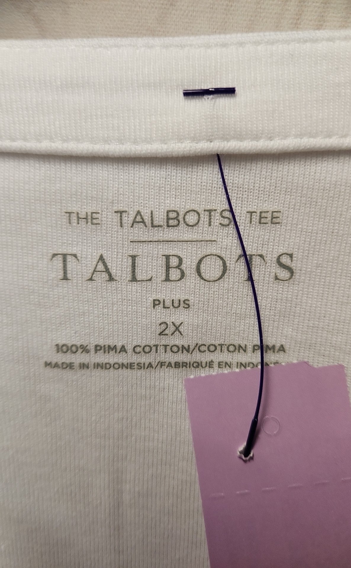 Talbots Women's Size 2X White Short Sleeve Top