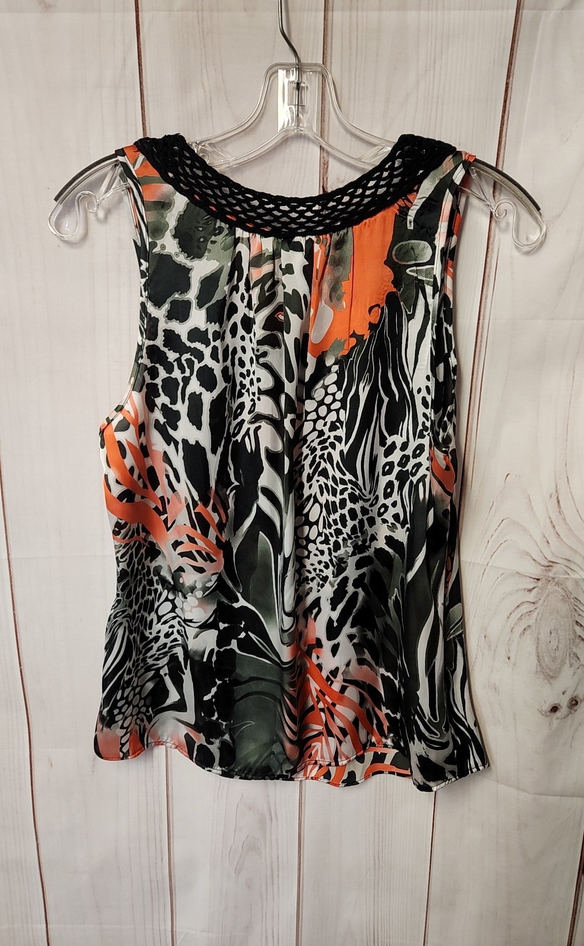 Milano Women's Size S Black & Red Animal Print Sleeveless Top