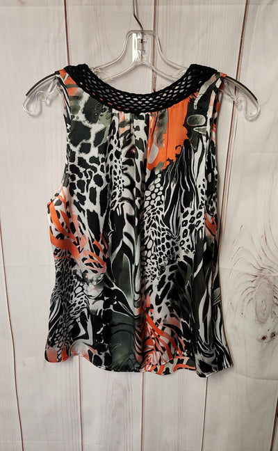 Milano Women's Size S Black & Red Animal Print Sleeveless Top