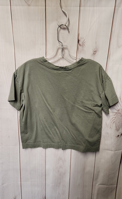 Messy Bun Women's Size S Green Short Sleeve Top