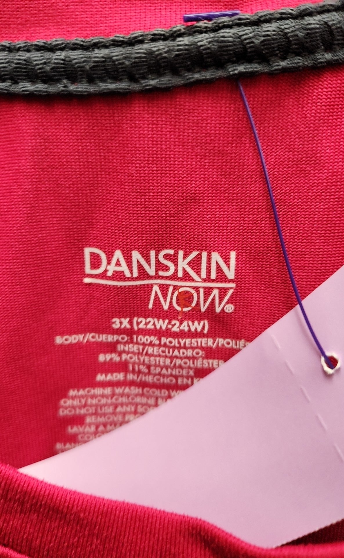 Danskin Women's Size 3X Pink Short Sleeve Top