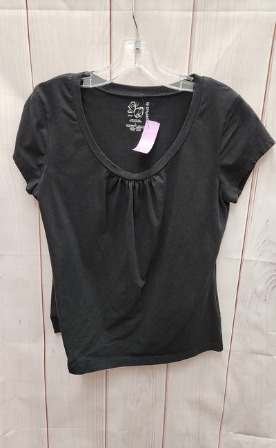 Butterflies Women's Size L Black Short Sleeve Top