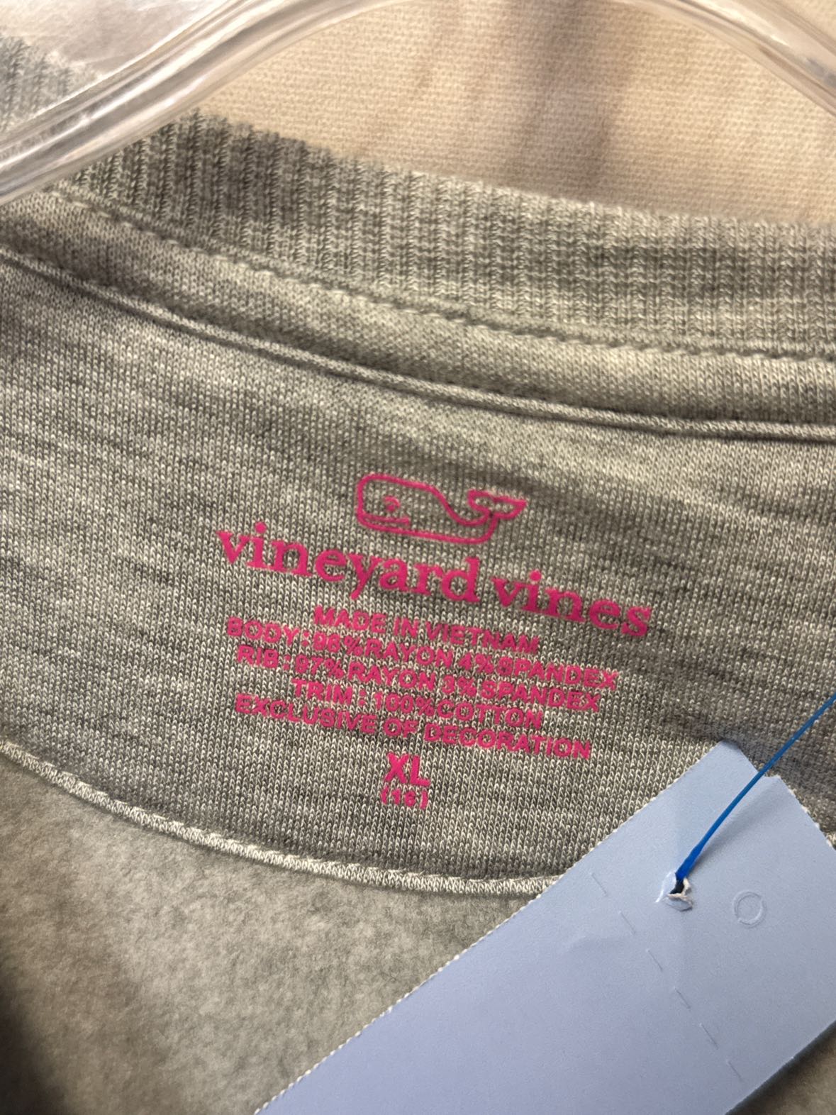 Vineyard Vines Girl's Size 18 Gray Shirt