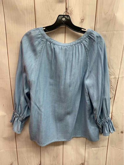 Tommy Bahama Women's Size S Blue Chambray Long Sleeve Top