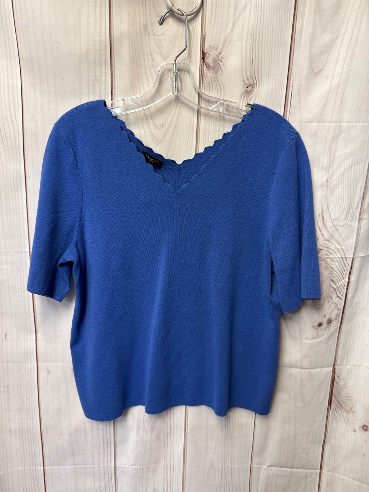 Talbots Women's Size XL Petite Blue Short Sleeve Top