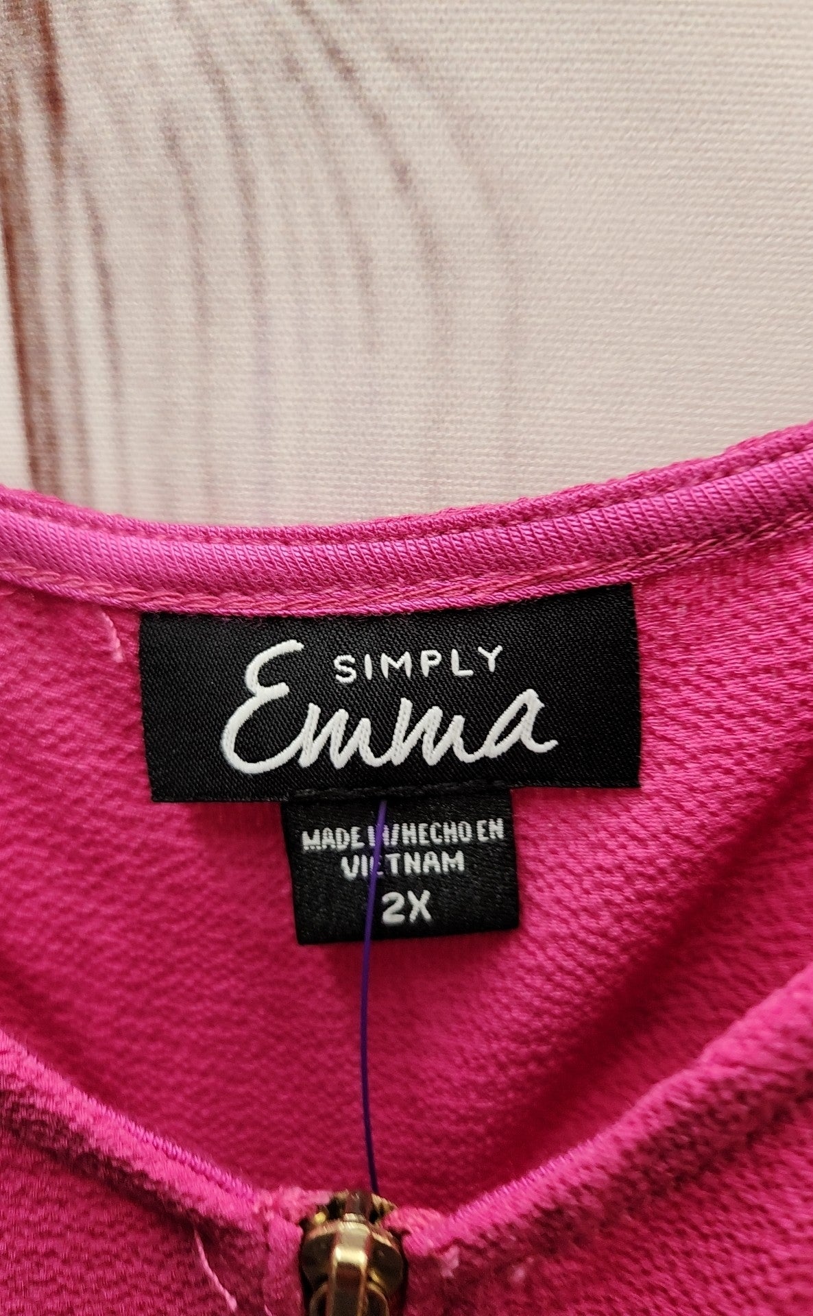 Simply Emma Women's Size 2X Pink Sleeveless Top