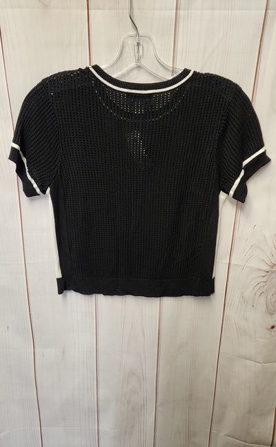 Evereve Women's Size XS Black Knit Short Sleeve Top