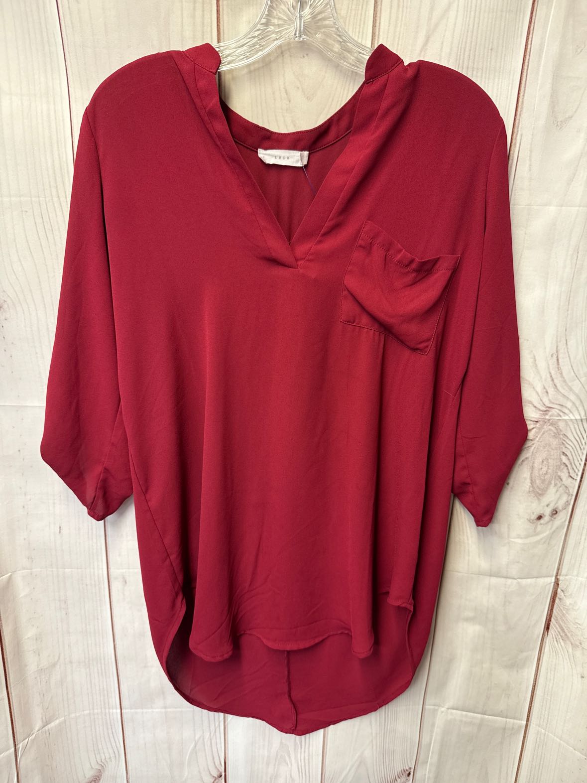 Lush Women's Size S Red 3/4 Sleeve Top