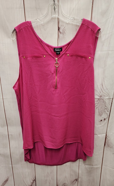 Simply Emma Women's Size 2X Pink Sleeveless Top