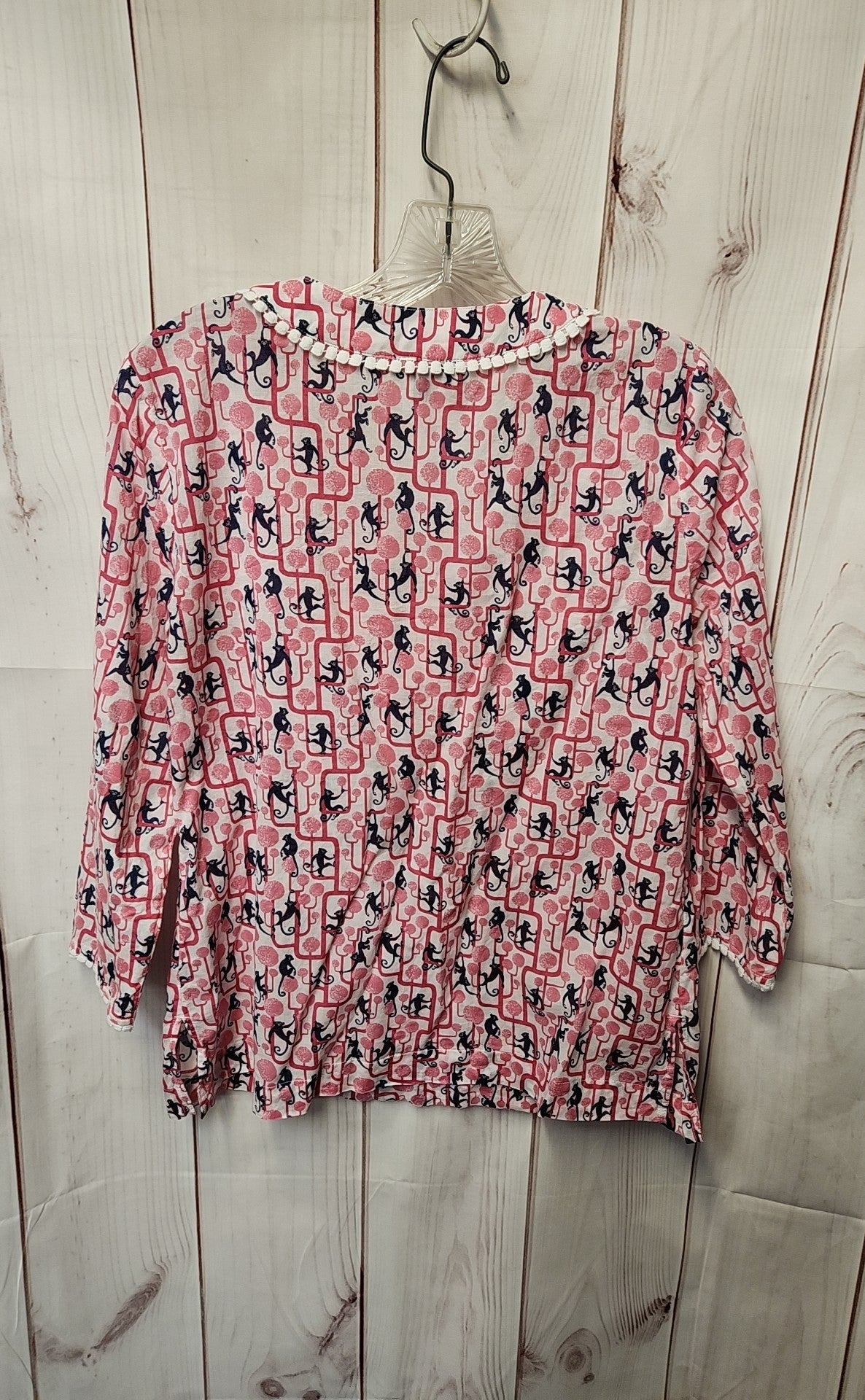 Talbots Women's Size XS Pink Animal Print 3/4 Sleeve Top