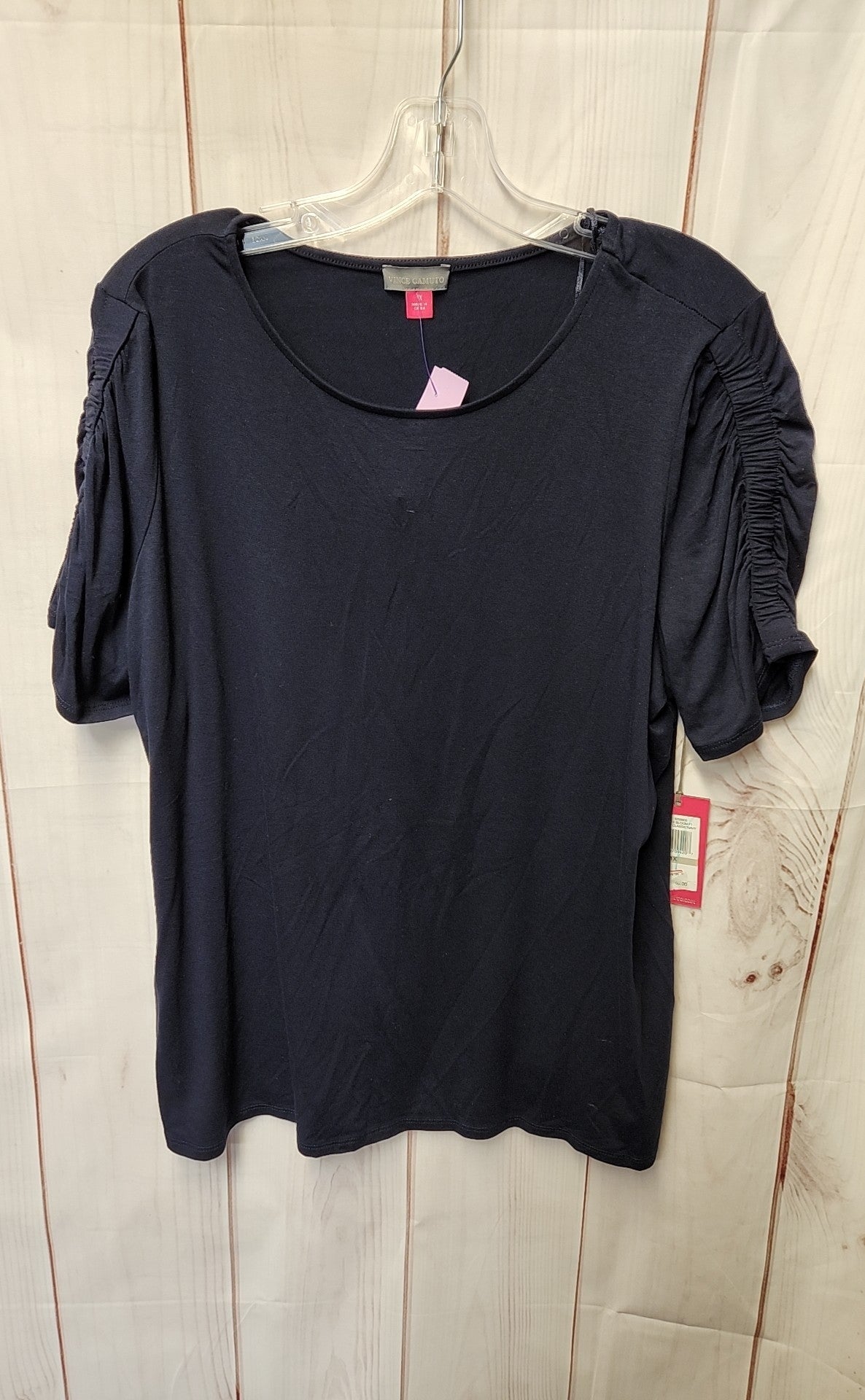 NWT Vince Camuto Women's Size 1X Navy Short Sleeve Top