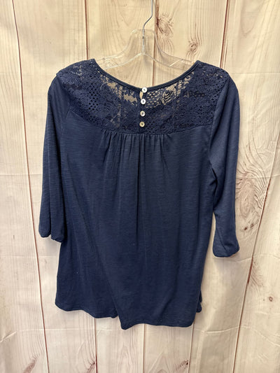 Rewind Women's Size M Blue 3/4 Sleeve Top