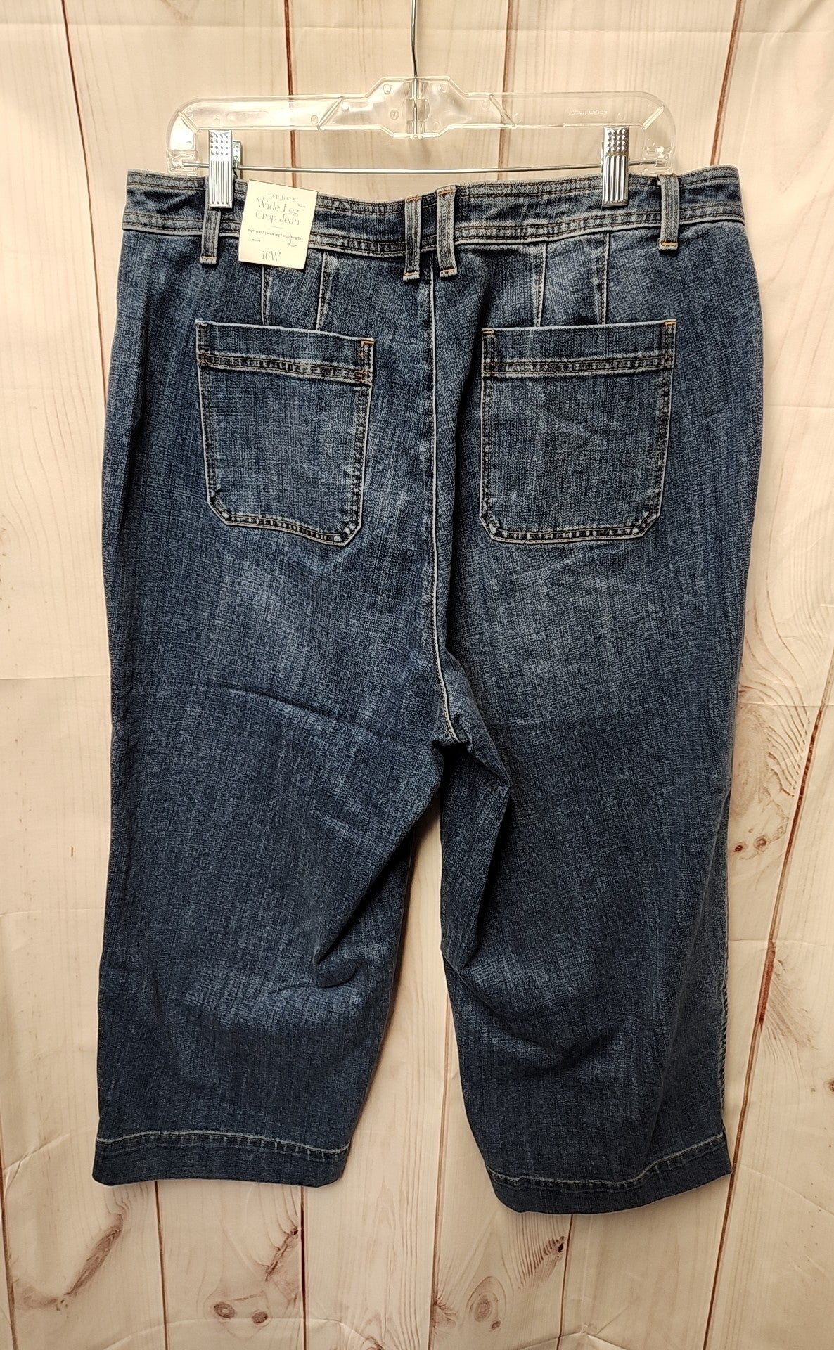 NWT Talbots Women's Size 33 (15-16) Blue Jeans Wide Leg Crop Jean