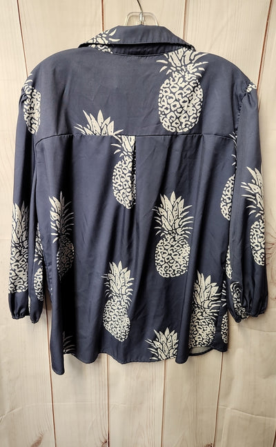 Women's Size M Blue Long Sleeve Top