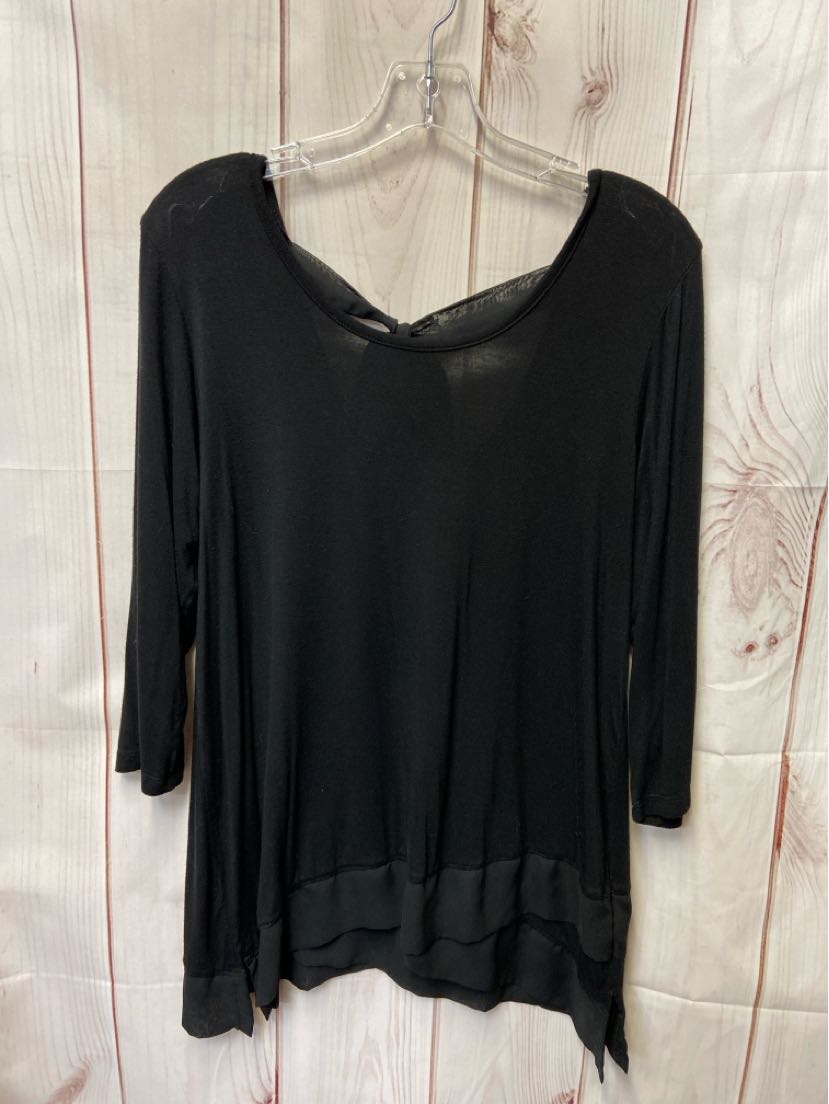 Pebble & Stone Women's Size S Black Long Sleeve Top