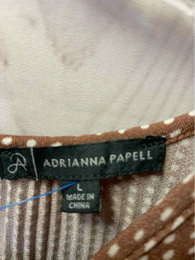 Adrianna Papell Women's Size L Brown Long Sleeve Top