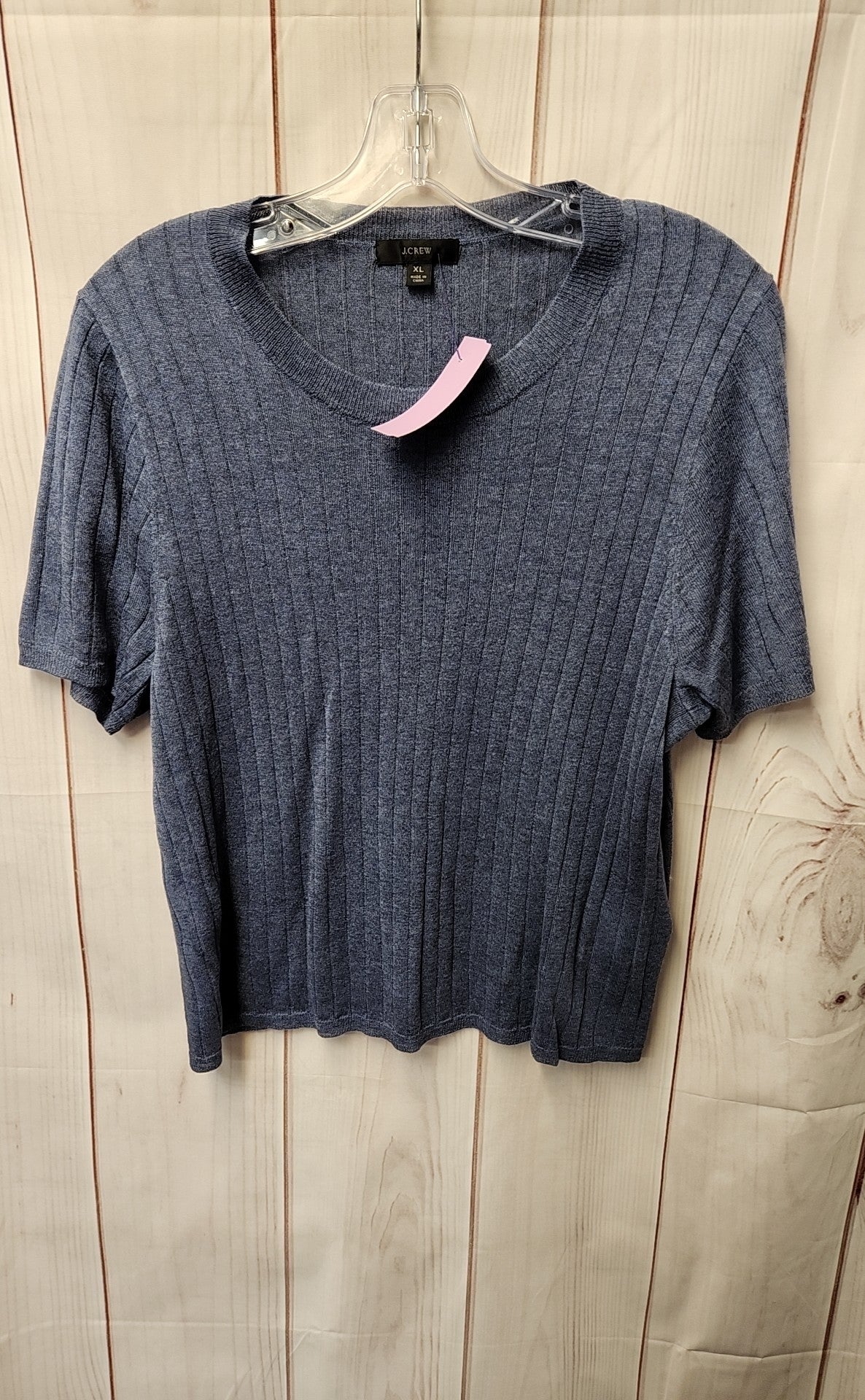 J Crew Women's Size XL Blue Knit Short Sleeve Top