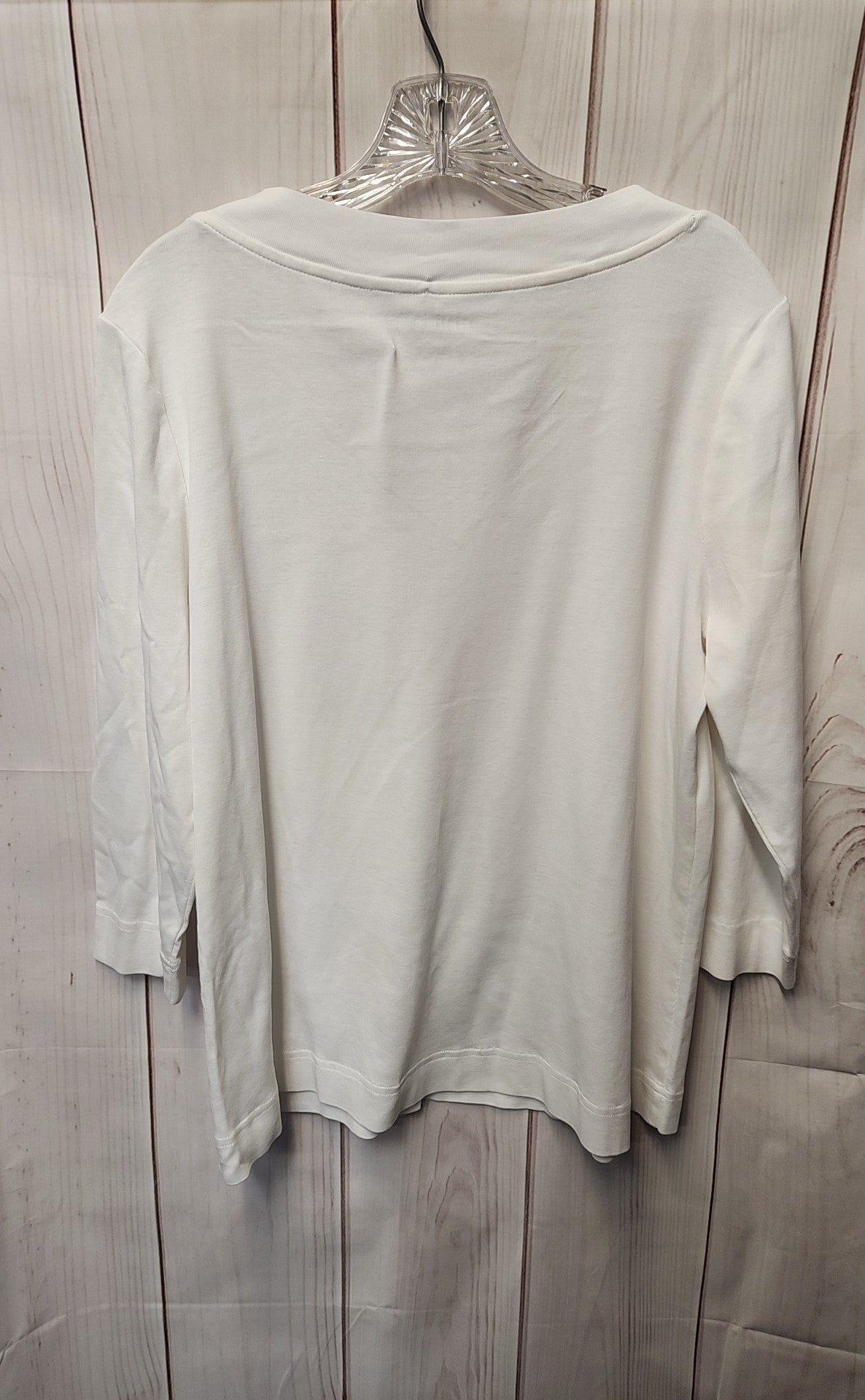 Chico's Women's Size 2 = US L White 3/4 Sleeve Top