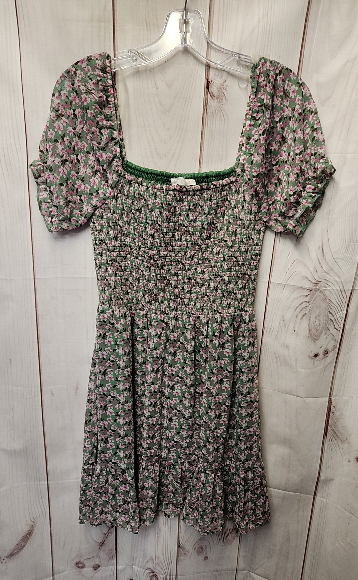 Lush Women's Size M Green Floral Dress