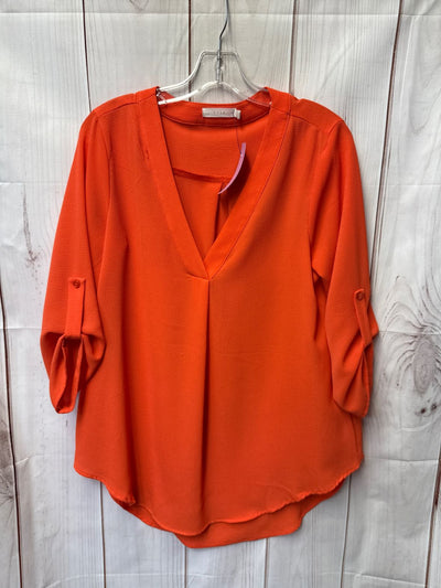 Lush Women's Size S Orange 3/4 Sleeve Top