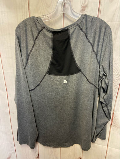 Tek Gear Women's Size 1X Gray Long Sleeve Top NWT