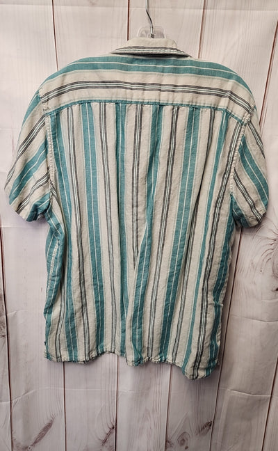 Sonoma Men's Size XL White & Blue Linen Blend Shirt