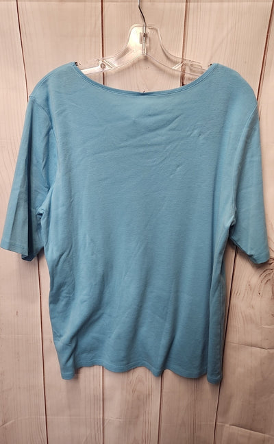 J Jill Women's Size XL Blue Short Sleeve Top