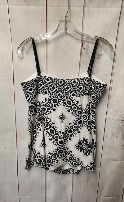 White House Black Market Women's Size 6 White & Black Sleeveless Top