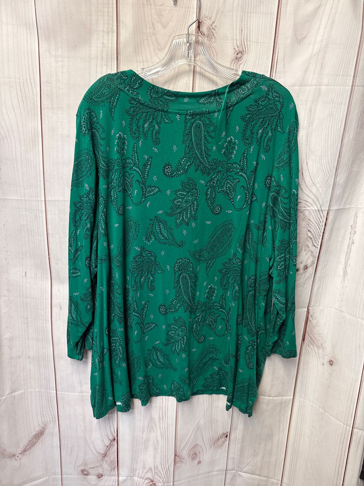 Liz Claiborne Women's Size 2X Green 3/4 Sleeve Top