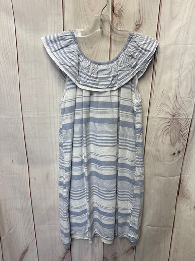 Place Girl's Size 14 White & Blue Dress