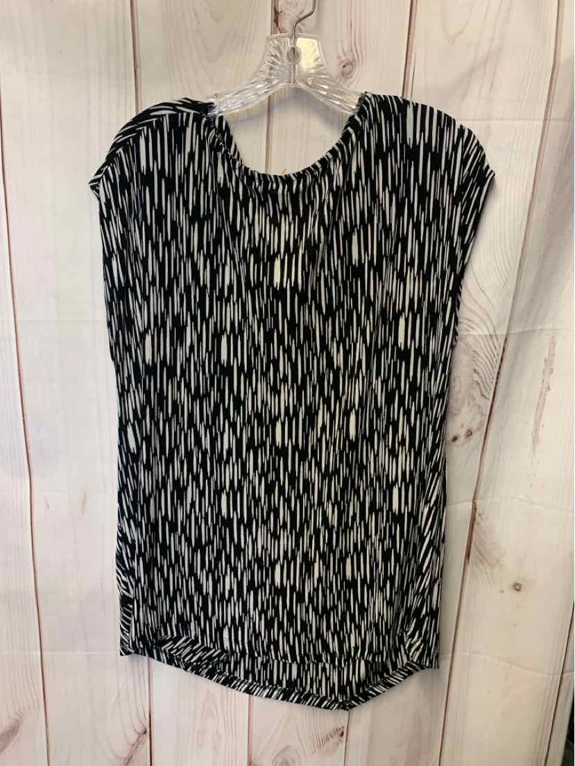 Chico's Women's Size XL Black & White Short Sleeve Top