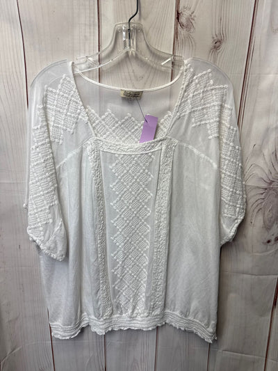 Lucky Brand Women's Size XL White Short Sleeve Top