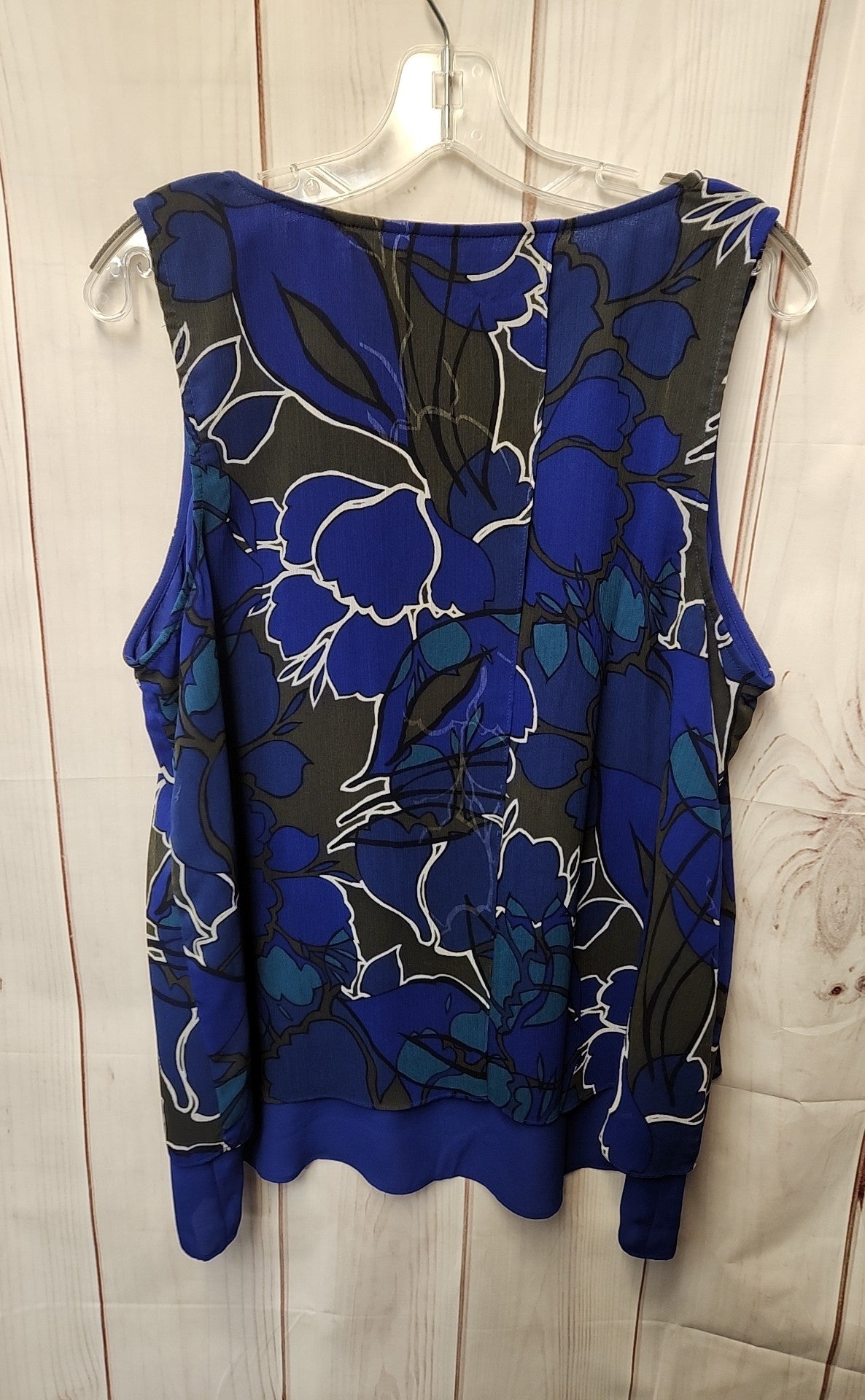 Apt 9 Women's Size XL Blue Floral Sleeveless Top