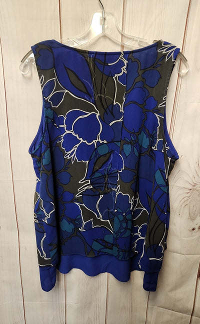 Apt 9 Women's Size XL Blue Floral Sleeveless Top