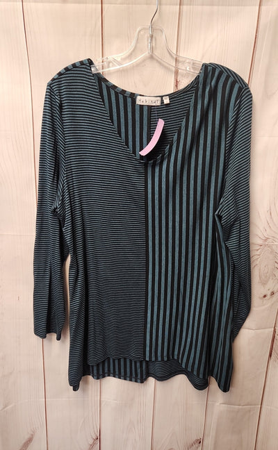 Habitat Women's Size L Black & Blue Long Sleeve Top