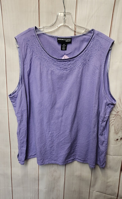 Norton McNaughton Women's Size 3X Purple Sleeveless Top