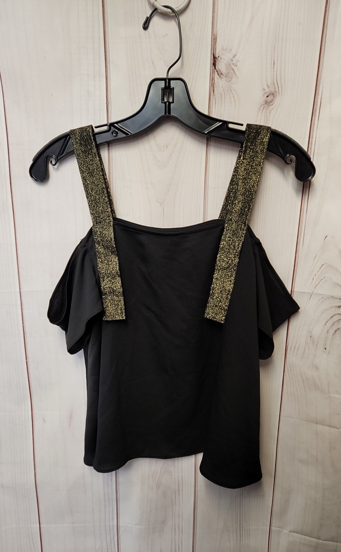 Topshop Women's Size 4 Black Cold Shoulder Top