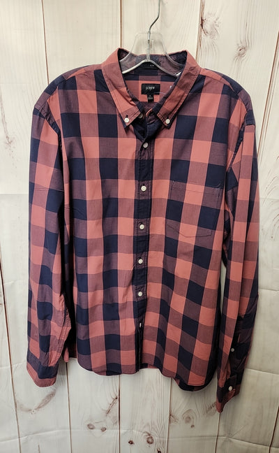 J Crew Men's Size XL Red & Blue Shirt