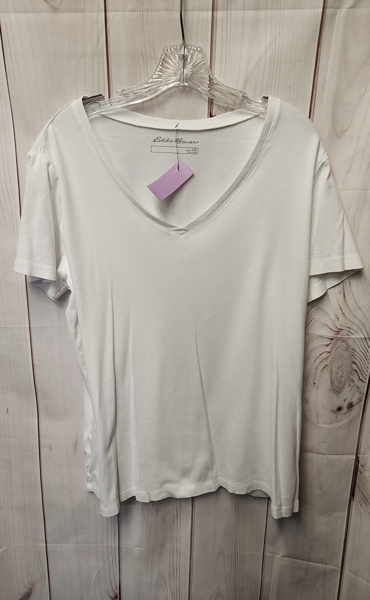 Eddie Bauer Women's Size 2X White Short Sleeve Top