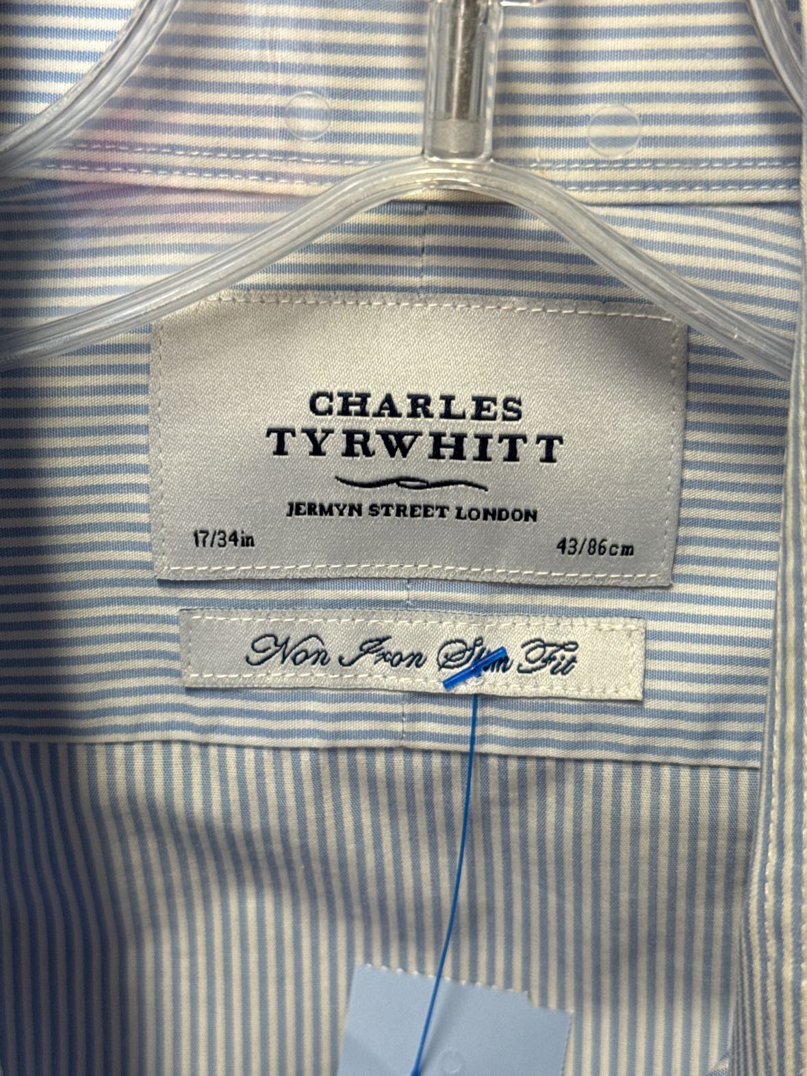 Charles Tyrwhitt Men's Size 43 Blue Shirt