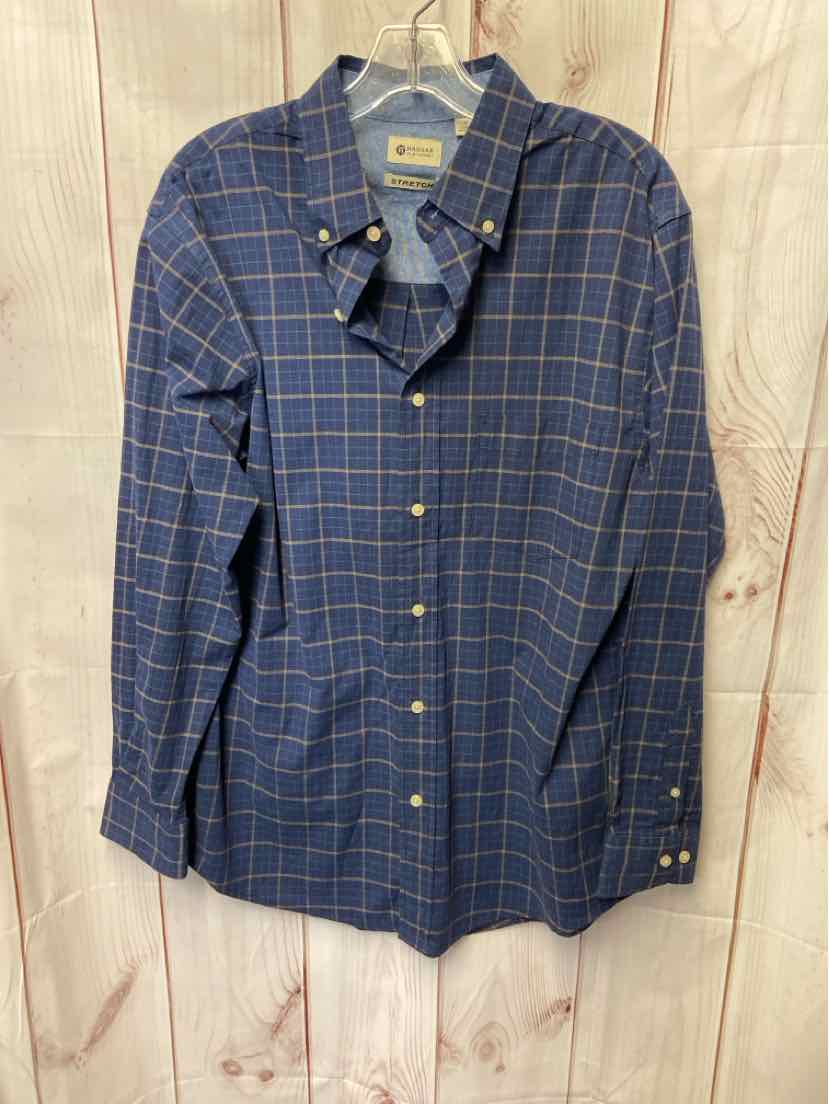 Haggar Men's Size M Navy Shirt