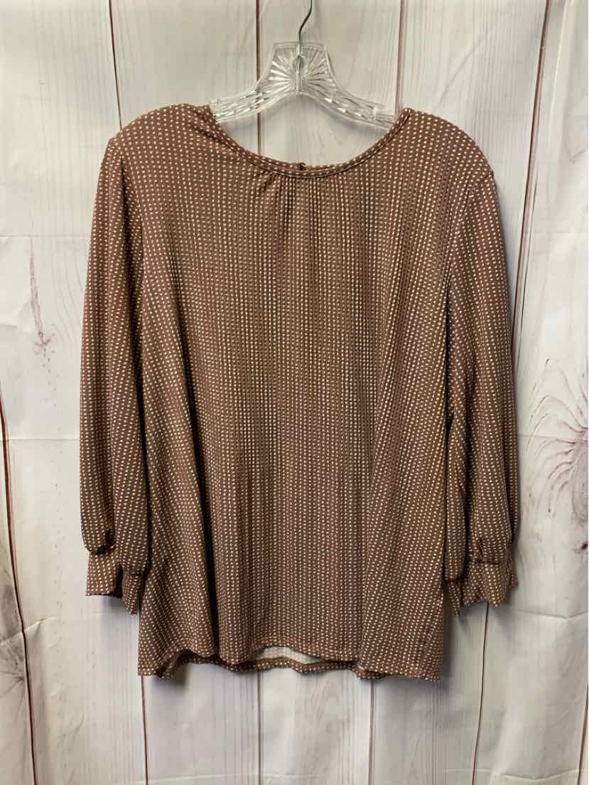 Adrianna Papell Women's Size L Brown Long Sleeve Top