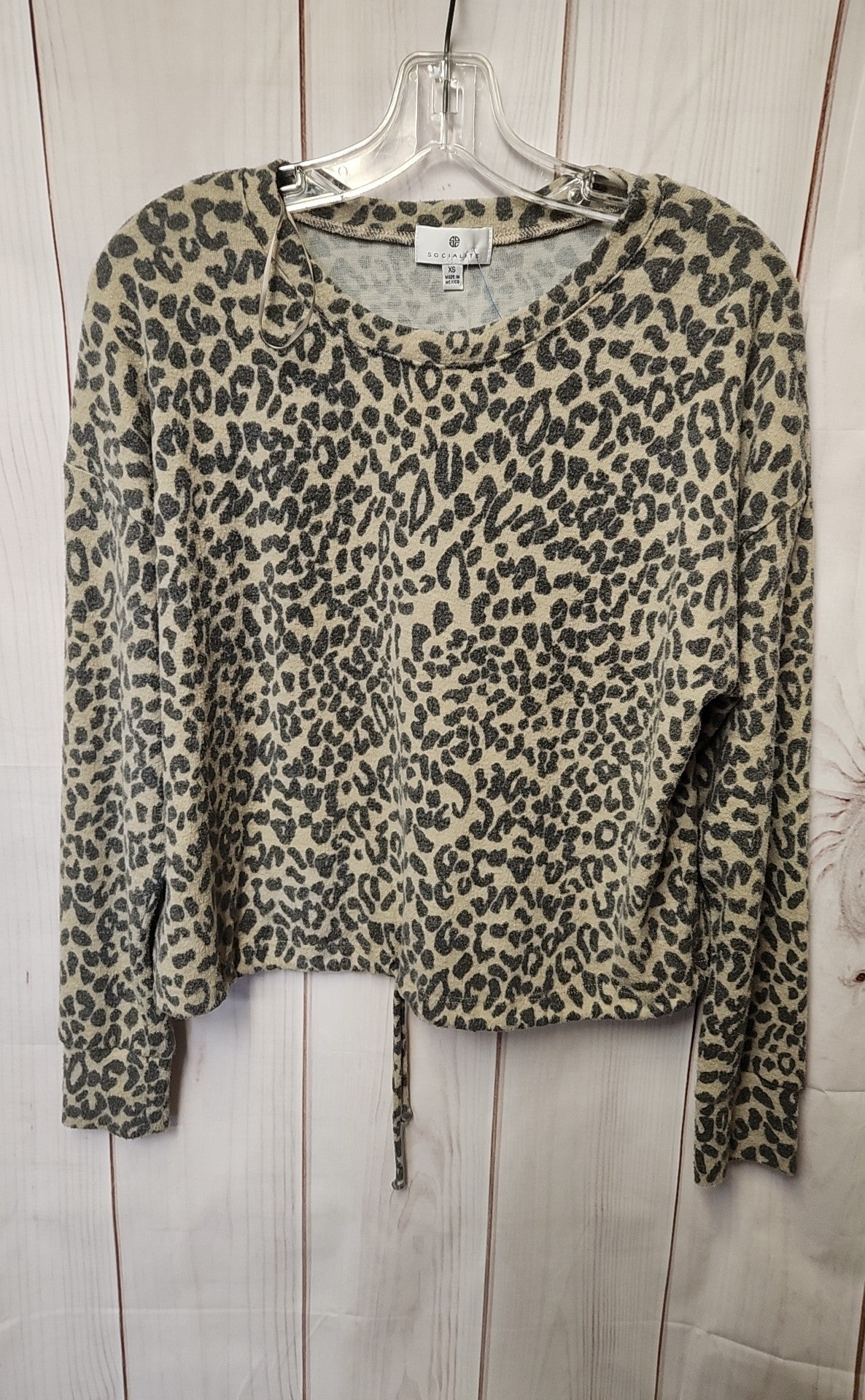 Socialite Women's Size XS Brown Animal Print Sweater