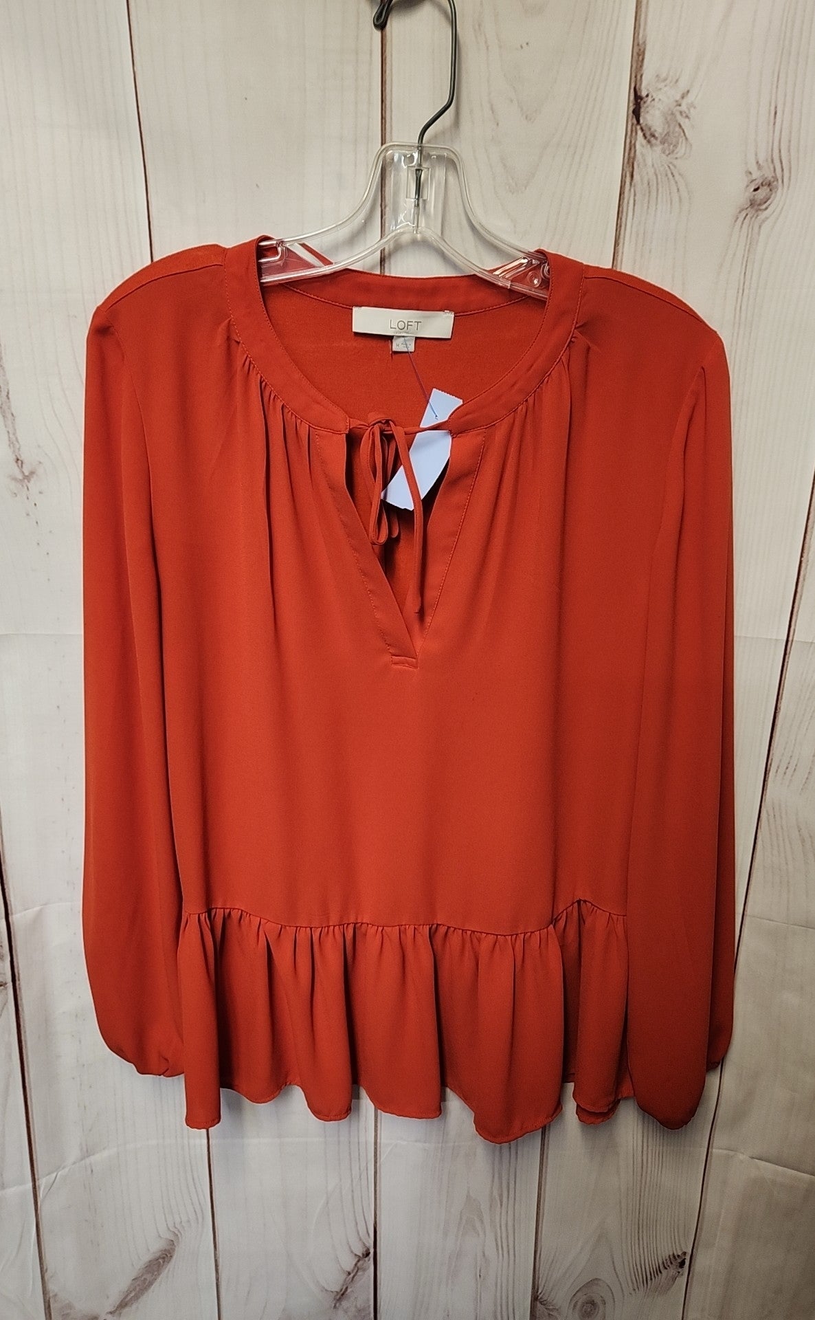 Loft Women's Size M Orange Long Sleeve Top